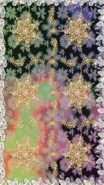 Kusursuz klasik altın desen. Raster geleneksel oryantasyon süsü. Altın elementlerle gri renklerde altın desen.