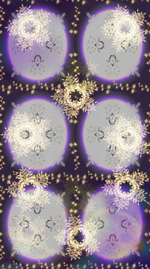 Kar taneleri arka planda. Raster illüstrasyonu. Kar tanesi süsleme deseni. Renkli arka planda izole edilmiş kar tanelerinin düz tasarımı. Kar taneleri deseni.