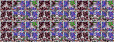 Raster Çiçek İllüstrasyonu 'nun şirin tekstili. Kahverengi renklerde etnik çiçeklerle kusursuz bir desen..