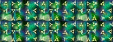 Sembol kışı, donmuş, Noel, yeni yıl tatili. Düz dizayn. Grafiksel element dekorasyonu. Yeşil, mavi ve nötr siluet kar tanesi işareti. Kar Tanesi Mozaik ikonu. Raster illüstrasyonu.