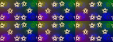 Kar tanesi süsleme deseni. Kar taneleri arka planda. Renkli arka planda izole edilmiş kar tanelerinin düz tasarımı. Kar taneleri deseni. Raster illüstrasyonu.