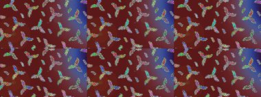 Kar taneleri deseni. Kar tanesi süsleme deseni. Kar taneleri arka planda. Renkli arka planda izole edilmiş kar tanelerinin düz tasarımı. Raster illüstrasyonu.