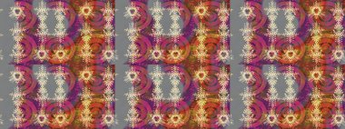 Eskiz arkaplan modeli. Gri, kahverengi ve pembe yapraklı yabani çiçekler. Suluboya, elle çizilmiş. Raster illüstrasyonu.