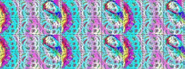 3D çiçekler, eskiz. Renklerle. Raster illüstrasyonu.