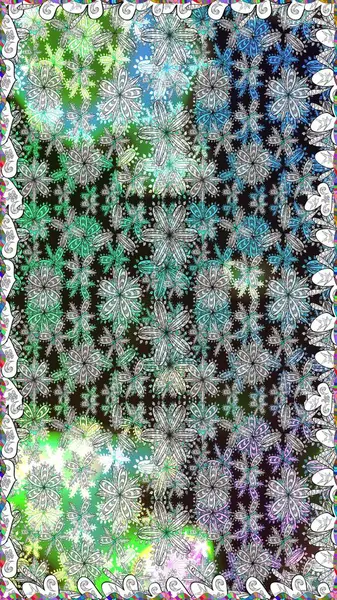 Retro tekstil tasarım koleksiyonu. Gri üzerine gri. El çizimi çiçek unsurları olan soyut, dikişsiz raster deseni. Çiçekli ipek eşarp. 1950 'ler-1960' lar motifleri.