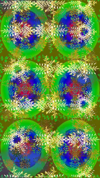 Yeşil, mavi ve sarı arka planda. Elle çizilmiş çiçek desenli Raster çizimi. Tekstil, kumaş, ambalaj, hatıra defteri için hoş bir çiçek arkaplanı. Çocuksu tasarım.