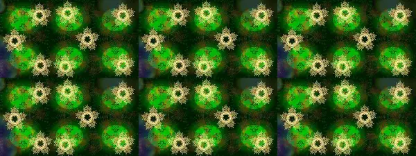 Kar Tanesi Simgesi. Raster illüstrasyonu. Kar tanesi yeşil, mavi ve gri renklerde izole edilmiş. Raster illüstrasyonu.