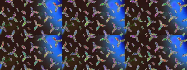 Kahverengi, mavi ve gri renklerin çizimi. Basit bir kar tanesi. Soyut duvar kâğıdı, ambalaj dekorasyonu. Kışın sembolü, mutlu noeller, mutlu yeni yıl kutlaması Raster illüstrasyonu..