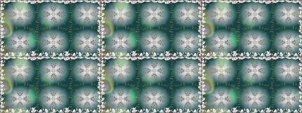 Çiçek deseni. Mavi renkli çiçekler. Şatafatlı bahar bahçesi dokusu. Mavi renklerde çiçeksiz. Raster illüstrasyonu.