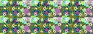 Damask arkaplanı. Barok tarzında altın çiçekli süs. Tarafsız, yeşil ve mavi renklerde altın bir element. Altın çiçek..