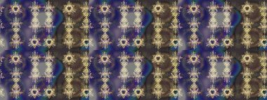 Raster illüstrasyonu. Güzel tasarım. Noel için tatil tasarımı, yeni yıl moda baskıları. Kahverengi, gri ve mor kar taneleri. Kar tanelerinin soyut arkaplanlı Noel arkaplanı.