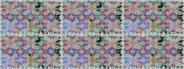 Düz Çiçek Elementleri Tasarımı. Gri renkli çiçekler. Renkli Bahar Temalı Kusursuz Arkaplan. Çiçekli, suluboya desenli kusursuz çiçek deseni. Raster illüstrasyonu.