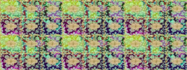 Süslü dekorasyon. Damask altın soyut çiçek deseni nötr renklerde. Raster illüstrasyonu.