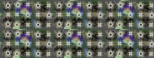 Gri, yeşil ve kar taneli nötr renkler. Raster illüstrasyonu. Renkli arka planda izole tatlı kar taneleri.