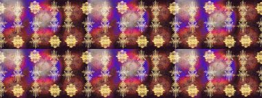 Noel ve yeni yıl moda baskıları için tatil tasarımı. Kahverengi, mor ve bej kar taneleri. Kar tanelerinin soyut arkaplanlı Noel şablonu. Raster illüstrasyonu.