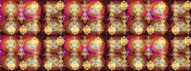 Raster illüstrasyonu. Kahverengi, nötr ve sarı renkli kristal kar taneleri.