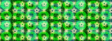 Güzel bir kış süsü. Raster yeşili, sarı ve mavi kar tanelerinden izole edilmiş. Renkli kar taneleri Raster illüstrasyonu.