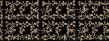 Kar tanelerinin soyut arkaplanlı Noel şablonu. Siyah, gri ve kahverengi kar taneleri. Raster illüstrasyonu. Noel ve Yeni Yıl moda baskıları için tatil tasarımı.