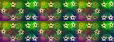 Yeni yıl kar tanesi. Düz kar karalama ikonları, kar taneleri silueti yeşil, mavi ve kahverengi renkler noel afişi, kartlar. Güzel soyut kar taneleri raster tasarımı..