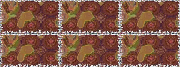 Çiçek ve yapraklı çiçek deseni. Raster illüstrasyonu. Küçük çiçekli şirin desen.