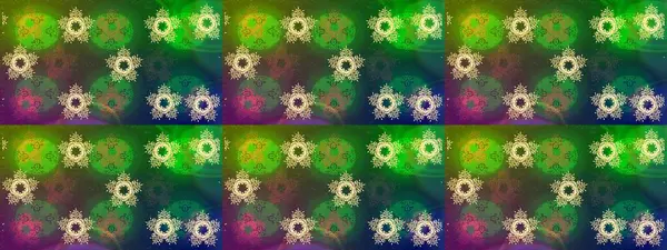 Yeni yıl kar tanesi. Düz kar karalama ikonları, kar taneleri silueti yeşil, mavi ve kahverengi renkler noel afişi, kartlar. Güzel soyut kar taneleri raster tasarımı..