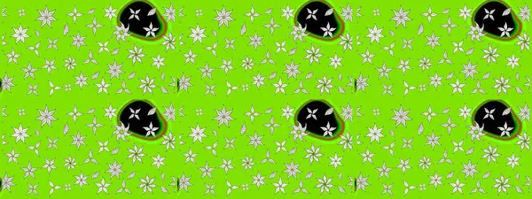 Nazik, sevimli çiçek arkaplanı. Yeşil renkli çiçekler. Raster çiçek desenli ve çiçekli..