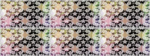 Raster illüstrasyonu. Tarafsız renklere karalamalar çizen kusursuz çiçek deseni.