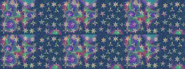 Çiçeksel elementlerle süslenmiş zarif raster dokusu. Küçük çiçekte hoş bir çiçek deseni var. Parlak çiçekli mavi renkler üzerine soyut çizim deseni.