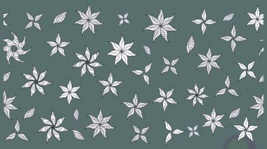 Raster illüstrasyonu. Çiçekli karalama şeklinde Raster çiçek deseni. Tarafsız renklerde bahar çiçekleri..