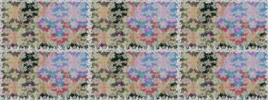 Bir sürü nötr ve soyut çiçekli tropikal desenler. Varicoloneutral raster pürüzsüz illüstrasyon. Küçük çiçekte sevimli çiçek deseni var..