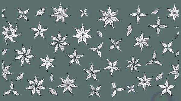 Raster illüstrasyonu. Çiçekli karalama şeklinde Raster çiçek deseni. Tarafsız renklerde bahar çiçekleri..