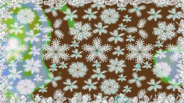 Şirin çiçek elementleri. Kusursuz desenli, modaya uygun kumaş deseni. Raster illüstrasyonu. Düz Çiçek Elementleri Tasarımı. Renkli Bahar Teması Kusursuz Arkaplan.