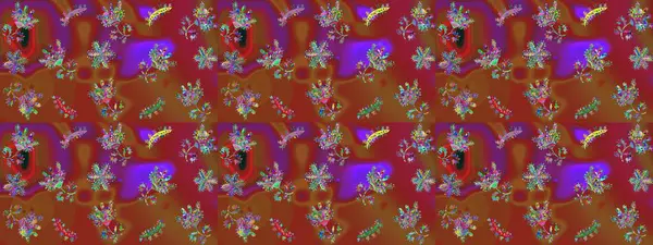 Şablon, pürüzsüz, çiçekli kenar. Çiçek çelengi. Güzel, parlak, pürüzsüz kumaş, tuval. Kıvırcık, parlak örgü. Eski moda arka plan. Raster illüstrasyonu.