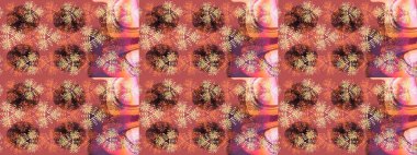 Harika tasarım posteri, kapak, pembe, kahverengi ve turuncu renkli kart tasarımı. Son moda kar taneleri ve elementler onun kartlarını gösteriyor. Retro tarzı doku, soyut kış elementleri. Kar taneleri tasarımı.