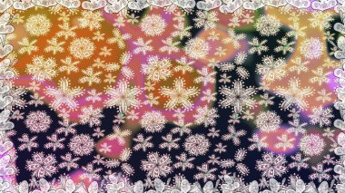 Çiçek çelengi. Güzel, parlak, pürüzsüz kumaş, tuval. Raster illüstrasyonu. Kıvırcık, parlak örgü. Eski moda arka plan. Şablon, pürüzsüz, çiçekli kenar..