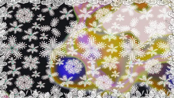 Raster hisseleri. Kusursuz bir arka plan modeli. Suluboya, elle çizilmiş. Gri üzerine çiçekler.