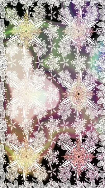 Raster illüstrasyonu. Tarafsız renklerde. Tarafsız renklerde bir papatya deseni.