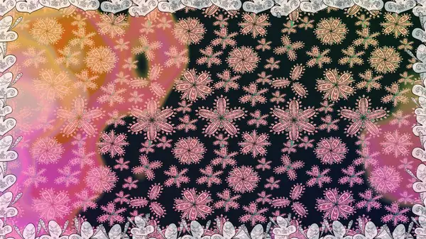 Halk tarzı. Parlak renkli çiçekleri ve gri renkli yaprakları olan kusursuz çiçek desenleri. Modern çiçek arkaplanı. Moda baskıları için zarif bir şablon.