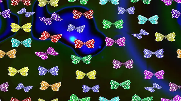 Robot resim. Kumaş, kağıt, ambalaj kâğıdı ve duvar kağıdı tasarımı için harika bir arka plan. Gri kelebekler. Raster illüstrasyonu. Egzotik hayvanlar.