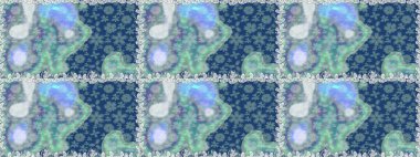 Mavi renkli, zarif çiçek buketli suluboya. Raster illüstrasyonu. Düz Çiçek Elementleri Tasarımı. Renkli Bahar Teması Kusursuz Arkaplan.