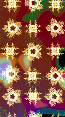 Çiçekler suluboya tarzında kahverengi renkte. Raster illüstrasyonunda çiçek deseni çizimi.