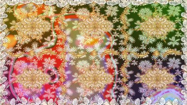 Raster oryantal süs. Barok tarzında kusursuz bir doğulu süsü. Altın elementlerle nötr renklerde altın desen. Geleneksel klasik altın desen.