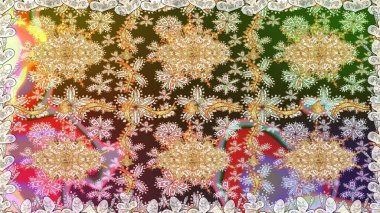 Kusursuz kıvırcık saçlar. Doğulu stil, altın elementlerle altın rengi nötr renkte arabesk yapar. Raster altın desen.