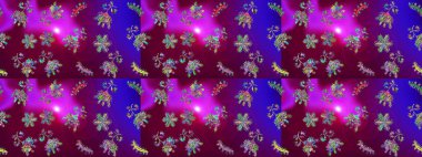 Güzel soyut kar tanesi raster tasarımı. Düz kar karalama ikonları, kar taneleri mor, mor ve kırmızı renkli siluetler Noel afişi, kartlar. Yeni yıl kar tanesi.