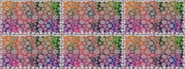 Raster illüstrasyonu. Kusursuz çiçek deseni. Raster illüstrasyonu. Asya tekstil tarzında. Tarafsız renklerde çiçekler.