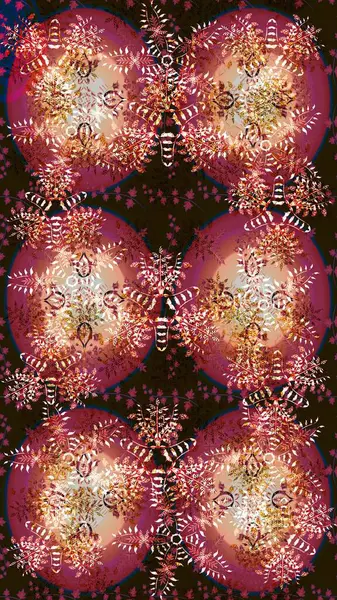 Grafiksel element dekorasyonu. Sembol kışı, donmuş, Noel, yeni yıl tatili. Düz dizayn. Kar Tanesi Mozaik ikonu. Raster illüstrasyonu. Siluet kar tanesi tabelası izole edilmiş kırmızı, kahverengi ve bej renkler