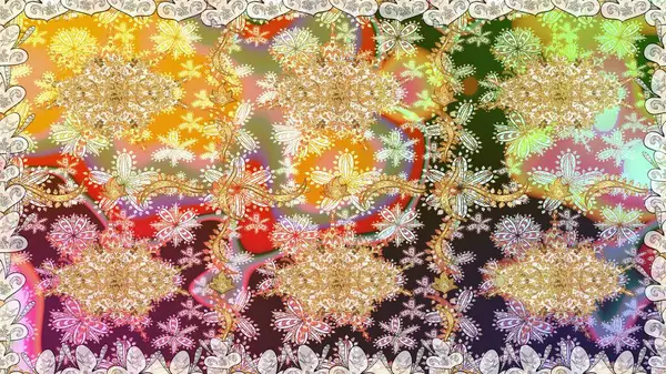 Damask arkaplanı tekerrür ediyor. Tarafsız renklerde altın element. Barok tarzında altın çiçek süsü. Antika altın tekrarlanabilir duvar kağıdı.