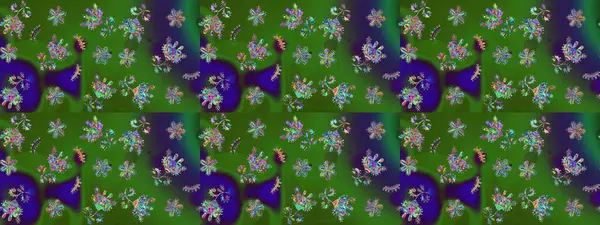 Raster illüstrasyonu. Çiçekler, dallar, bitkiler ve çiçekler. Güzel kumaş deseni. El çizimi.