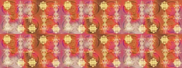 Pembe, turuncu ve kahverengi kar taneleri. Raster illüstrasyonu. Noel ve yeni yıl moda baskıları için tatil tasarımı. Kar tanelerinin soyut arkaplanlı Noel deseni.