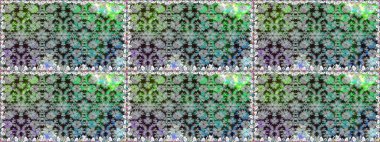 Raster Illustrasyon 'da moda olmayan çiçek deseni. Renkli Yaz Temalı Kusursuz Arkaplan. Düz Çiçek Elementleri Tasarımı. Güzel kumaş deseni.